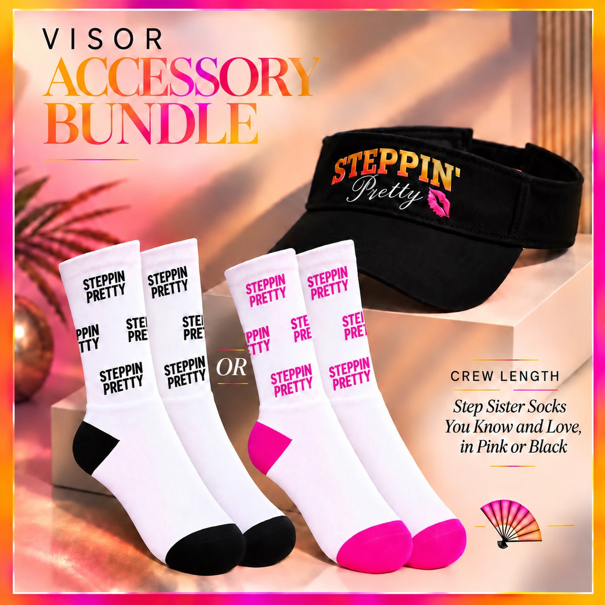 Pretty Girl Bundle 4 - Visor+Pink Socks